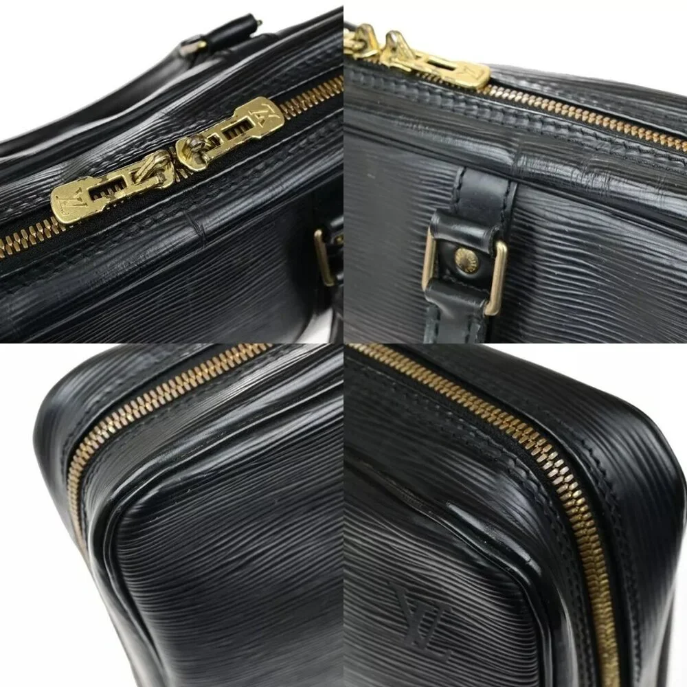LOUIS VUITTON Porte Documents Voyage Briefcase Hand Bag Epi Black M54472 65ED729